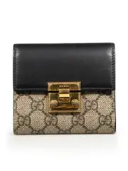 Brown Leather GG Pattern Wallet