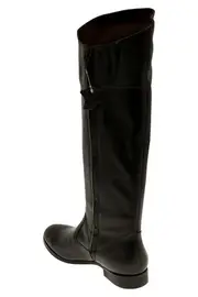 Leather Full Zip Flat Boot--YSO-11-594