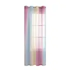 Sheer Curtain Collapsible Decorative Transparent Gradient Tulle Curtain