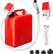 Automatic Fuel Transfer Pump with Auto-Stop, 51'' Extra Long Hose, 3.2 Gallon per Min, Battery or USB Powered, 4 Can Adapters, Fast and Safe Portable Gas Can Pump for Oil, Diesel,Gasoline.
