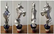 PBR Pabst Blue Ribbon Silver Unicorn Beer Tap Handle 11" Brand NEW in OG box!!