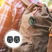 2 PCS Map Cases Waterproof Hiking Mini Compass for Watch Straps