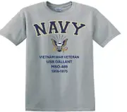 USS GALLANT MSO-489 * VIETNAM WAR* EAGLE *T-SHIRT. OFFICIALLY LICENSED