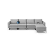 Costway L-Shaped Sofa Bed Fabric Modular Lounge Suite Couch Ottoman w/Side Pocket Corner Home Office