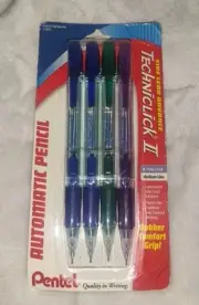 Pentel Techniclick II 0.7mm Mechanical Pencils - Pack of 4 (Multicolor) - New