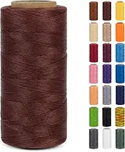 [LEREATI] Leather Thread 0.8 mm x 260 m Flat Wax Cord Waxed Thread Leather Sewing Thread Leather Sewing Thread for Crafts, Sewing, Repair, Bookbinding, Jewellery, Crochet (Dark Brown)