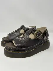 SIZE 8 - Women’s Dr Martens Dunnet Flower Kelp Brown Leather Sandals SHIPS FAST