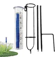 Strong Rain Gauge Outdoor, Adjustable Height Accurate Rain Gauges, Iron Precipitation Monitor, Large Clear Numbers Measuring Tool for Yard, Fence, Lawn, Farm, 29.53x2.09x2.09 inches