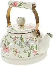 MAGICLULU Vintage Enamel Stovetop Kettle Wear Resistant Tea Coffee Maker Thickened Design for Daily Use for Gas Electric Induction Stovetops Easy to Clean