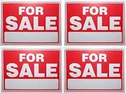FOR SALE Sign 9"X12" Plastic Waterproof Signage 4PC