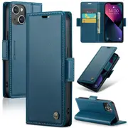 CaseMe iPhone 15+ Plus Folio Wallet Case Cover Apple Side Closure 15Plus [Blue]