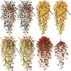 Multicolor Lifelike Violet Eucalyptus Vine Plants Wreath Wall Hanging Ornament