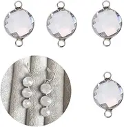 ULDIGI 4pcs Clasp for Jewelry Beads for Crafts Earring Base Connectors Jewelry Fastener Hook Bracelet Jewelry Clasps Connector White