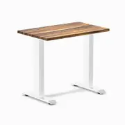 Desky Fixed Height Mini Pheasantwood Hardwood Desk 800 x 500mm White Frame