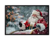 Santa Sleigh Framed Print Fine Art Poster Print