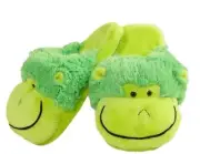 My Pillow Pets Neon Monkey Slippers Medium Child Size 1-3