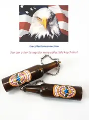 2 Light-Up Newcastle Brown Ale Beer Bottle Keychains Bottle Cap Logo Flashlight