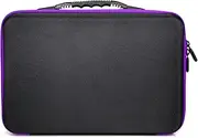 [Generic] 60-Bottles Box Shockproof Drop-Proof -Zipper Closure Embroidery R Stones Storage Container Case-Purple Purple One Size