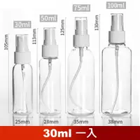 在飛比找PChome24h購物優惠-【荷生活】PET材質透明小噴瓶 防疫酒精消毒水分裝瓶-30M