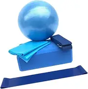 Mikinona 1Set Portable Yoga Ball Kit Fitness Accessories Set with Handstand Blocks Stretching Bands for All Fitness Levels Gym