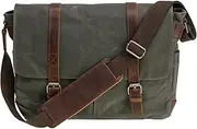 [peacechaos] Waterproof Waxed Canvas 15" Macbook pro/ 14'' Laptop Messenger Bag Men Business Vintage shoulder bag/Briefcase