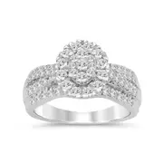 Meera Fancy Halo Ring with 1.00ct of Laboratory Grown Diamond in 9kt White Gold