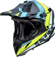 IXS 189 2.0, motocross helmet , color: Matt Blue/Neon-Green , size: M