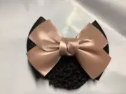 Ecotak Bow Hair Clip with hair net/snood - black & pale pink Ecotak