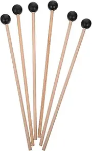 TEMPNAP 6Pcs Wooden Marimba Mallets High Grade Rubber Hammer for Percussion Instruments for Marimba Tongue Drum and Xylophone Players present for Music Enthusiasts