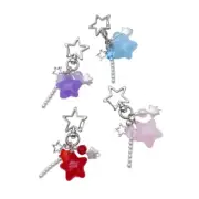 Jelly Star Keyring Detachable Phone Lanyard Five-Pointed Star Keychain Ornaments