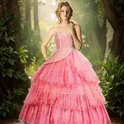 Witch Fairy Glinda Costume Petticoat Hoop Skirt Prom Dress Movie TV Theme Costumes Movie Cosplay for Women's Adults' Halloween Carnival Mardi Gras Performance