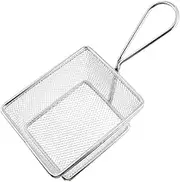 FONDOTIN Stainless Steel Frying Basket Portable Food Frying Basket for French Fries Chicken Wings Snacks Kitchen Storage for Home Restaurant