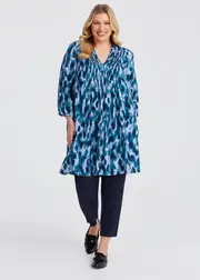 [TS] Taking Shape Fiesta Natural Tunic Size 20 in Print, Viscose - Plus Size Women's Clothing Print