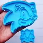 Sonic Cookie Cutter Biscuit Fondant Baking Cake Embosser Set