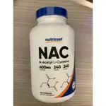 N-乙醯半胱氨酸(NAC) 600MG 全素食 VEGAN 美國 NUTRICOST AMAZON 台北 現貨