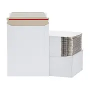 Stay Flat Mailers 200 9.75 x 12.25 WHITE RIGID PHOTO MAILERS TAB LOCKING 28 Pt.