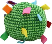 yuksok Pet Plush Ball Fuzzy Kitten Ball Interactive Lightweight Plush Handle Dog Toy Puppy Chew Toy for Dog Birthday Gifts, Green