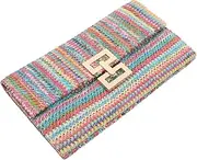 [OATIPHO] Woven Clutch Purse for Women Beach Bag Clutch Bag Women Rustic Envelope