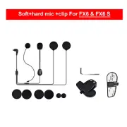 Boom+Soft Cable Microphone Speaker Headset For FX6 & FX6 S Helmet Intercom+Clip