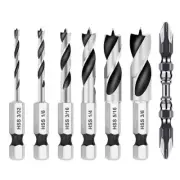 12 Proficient Drill Bit Set with Quick Change Hex Shank for Wood