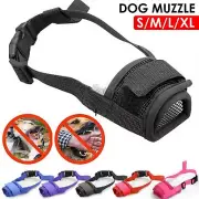 Adjustable Pet Dog Mask Muzzle Bark Bite Mesh Mouth Grooming Chewing Anti Stop