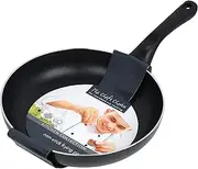 Non-Stick Frying Pan 28cm – Large Black Frying Pan for Gas & Electric Hobs – Durable Aluminium Pan with Comfortable Handle