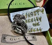 New Authentic GUCCI Garden Double Head Snake Ring Solid 925 Silver Sz It 20 US 9