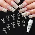 Silver Stars Nail Pentagram Star Nail Decoration Star Nail Decor Lady