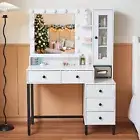 Dressing Table with LED Mirror Set Vanity Makeup Desk Organizer with Drawers