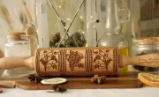 Grape Engraved Rolling Pin Carved Cookie Roller Springerle Embossed Cookies