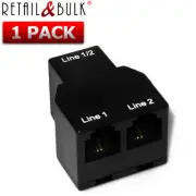 Dual Telephone Line Separator/Combiner RJ11 Line-1 / Line-2 Splitter