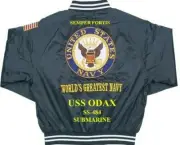 USS ODAX SS-484 SUBMARINE EMBROIDERED SATIN JACKET (BACK ONLY)