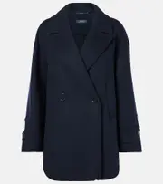 ['S Max Mara] 'S Max Mara Double-breasted wool jacket UK 12 blue