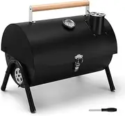 Leonyo Portable Charcoal Grill, Small BBQ Mini Tabletop Compact Camping Grills for Outdoor Cooking, RV Traveling Picnic, Hibachi Griddle, Backyard Patio, Beach Black